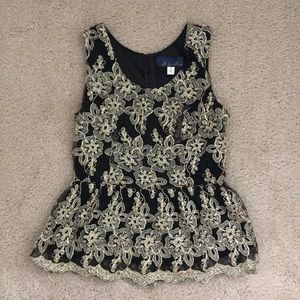Holiday Embroidered Peplum Top